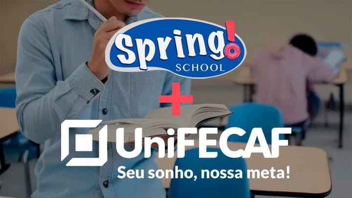 Spring School mais UniFECAF logos.